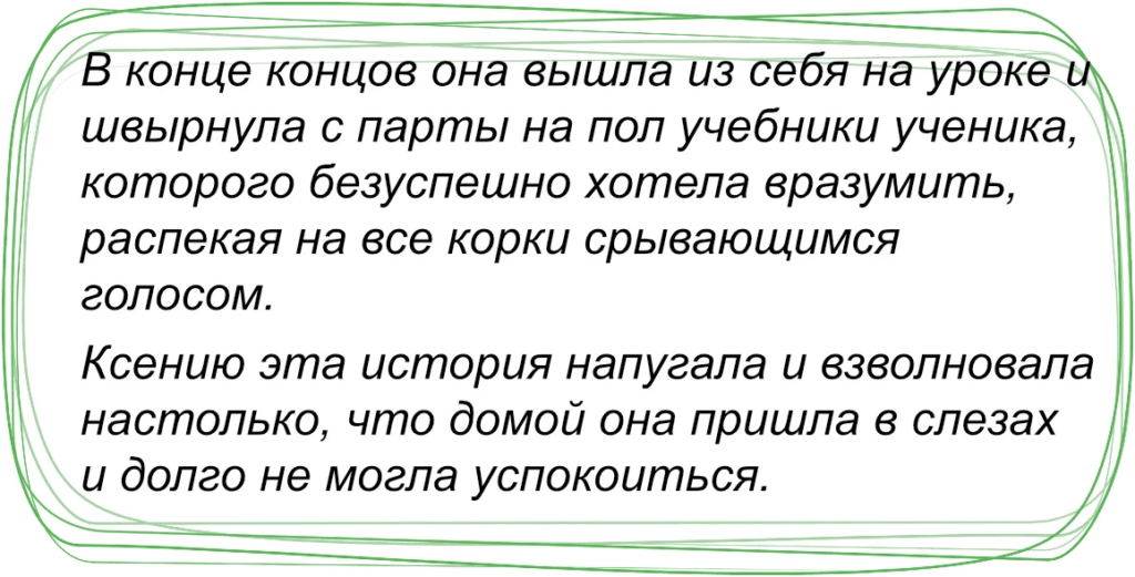 Опыт конфликта с учительницей